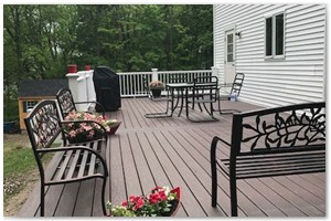 DECK REBUILD - ...We used Kona Azek deck boards for the decking, White premier for the handrails, 5 x 5 post sleeves with Island caps and skirts...